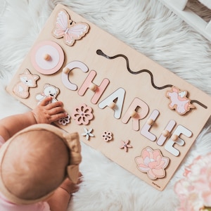 Wooden Busy Board | Personalized Name Puzzle — by Busy Puzzle — Home & Living — handmade in South Africa