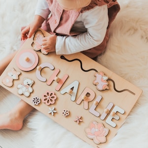 Busy Board For Toddler Girl | Wooden Montessori Toy — by Busy Puzzle — Home & Living — handmade in South Africa