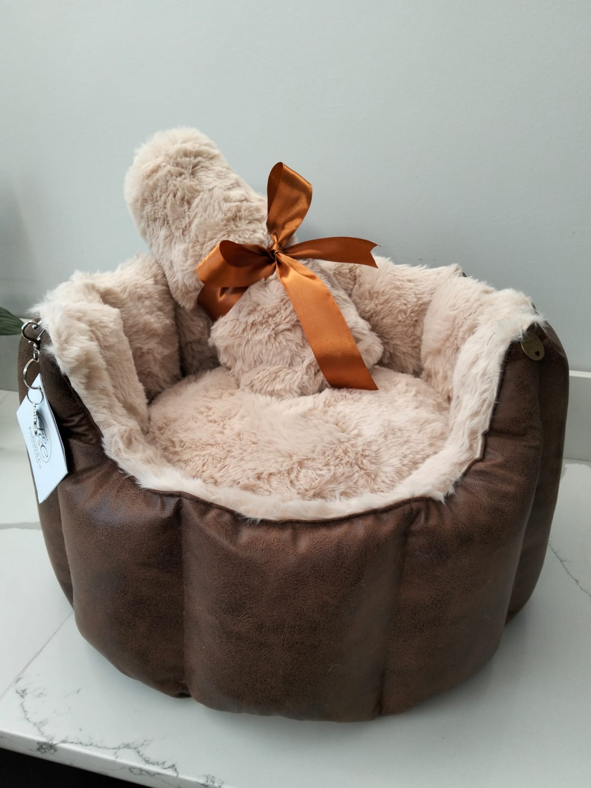 NEW Style Brown Elite Pet Beds [Leather look & Fur] — by FURBRATZ & CO — Pets — handmade in South Africa