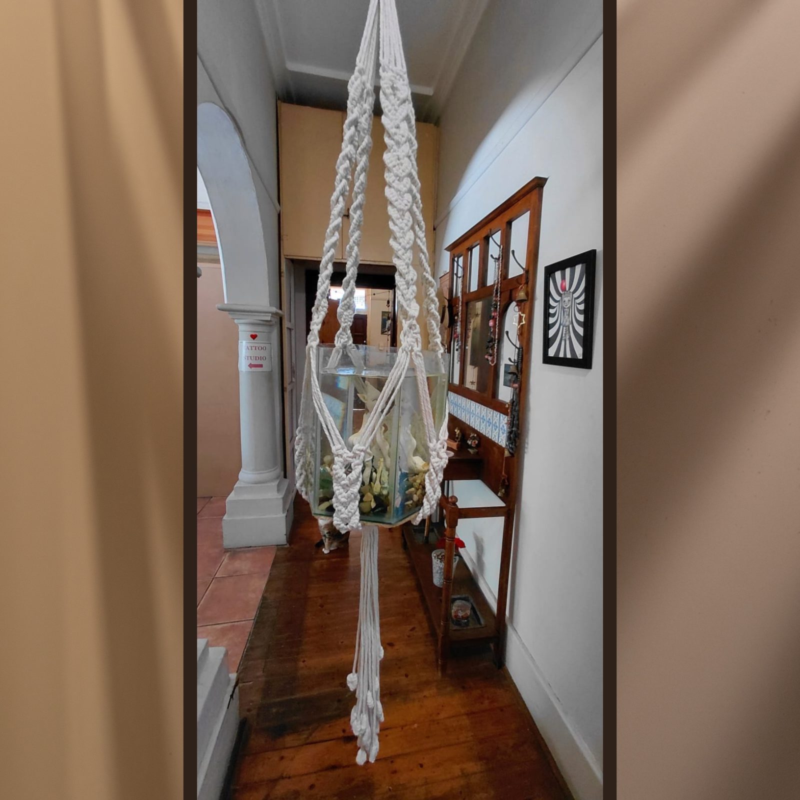 Macrame Plant Hanger with Plaited Cords — by Athena Authentic Creations — Home & Living — handmade in South Africa