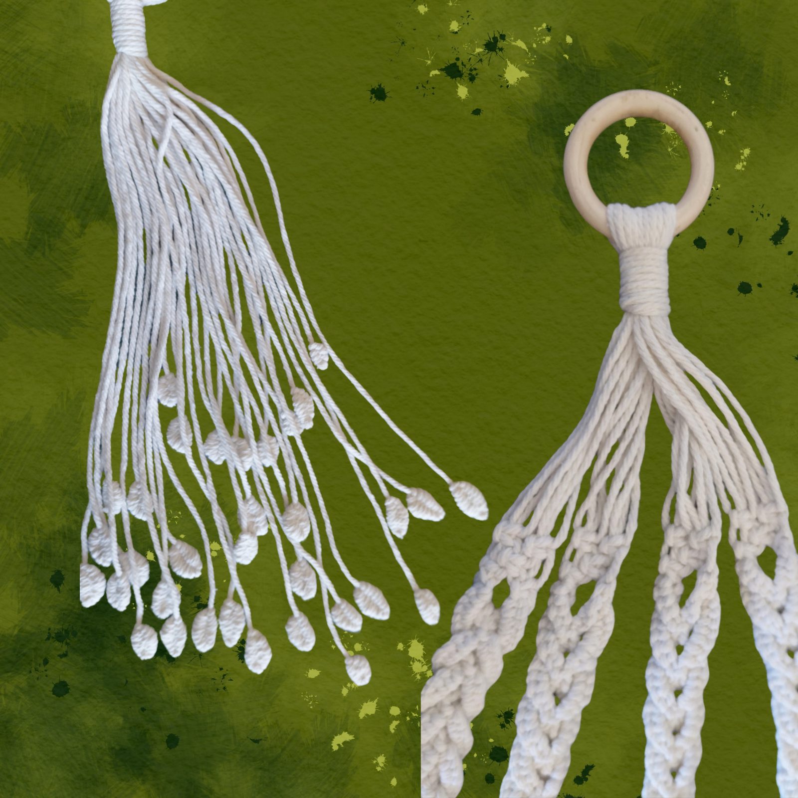 Macrame Plant Hanger with Plaited Cords — by Athena Authentic Creations — Home & Living — handmade in South Africa