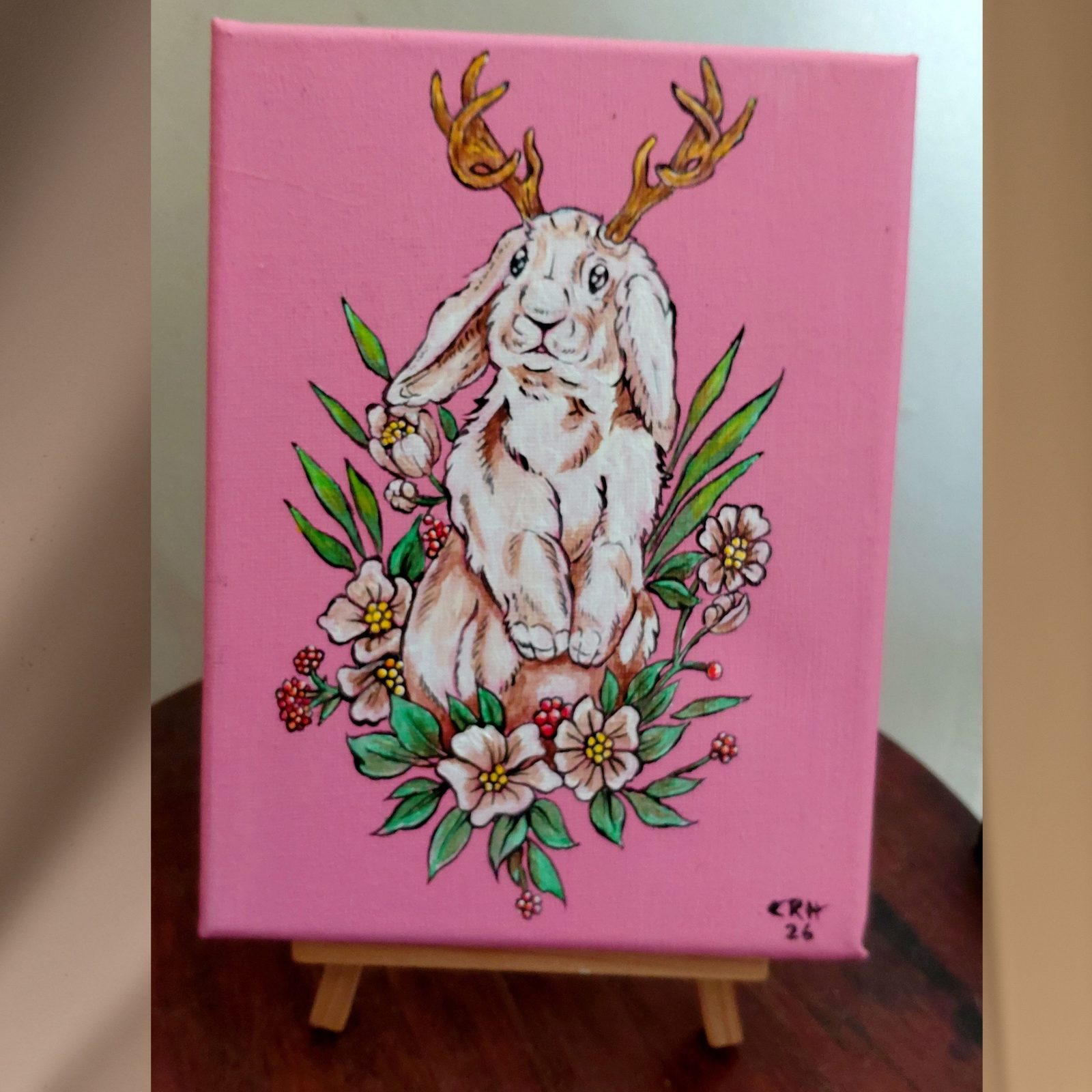 Jackalope – Original Acrylic Painting on Box Canvas — by Athena Authentic Creations — Home & Living — handmade in South Africa