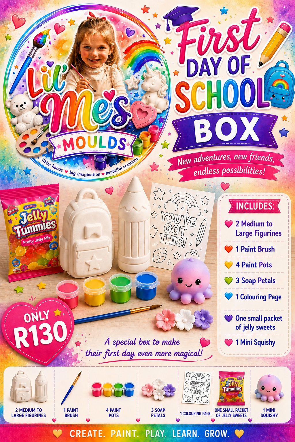 Plaster figurine DIY paint kits. — by Chantel Van Rooyen — Art & painting supplies — handmade in South Africa