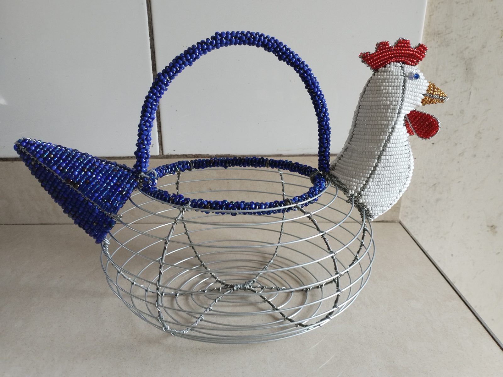 Beaded Rooster — by DAMKIJ ART AND CRAFT DESIGNERS — Beadwork & Wirework — handmade in South Africa