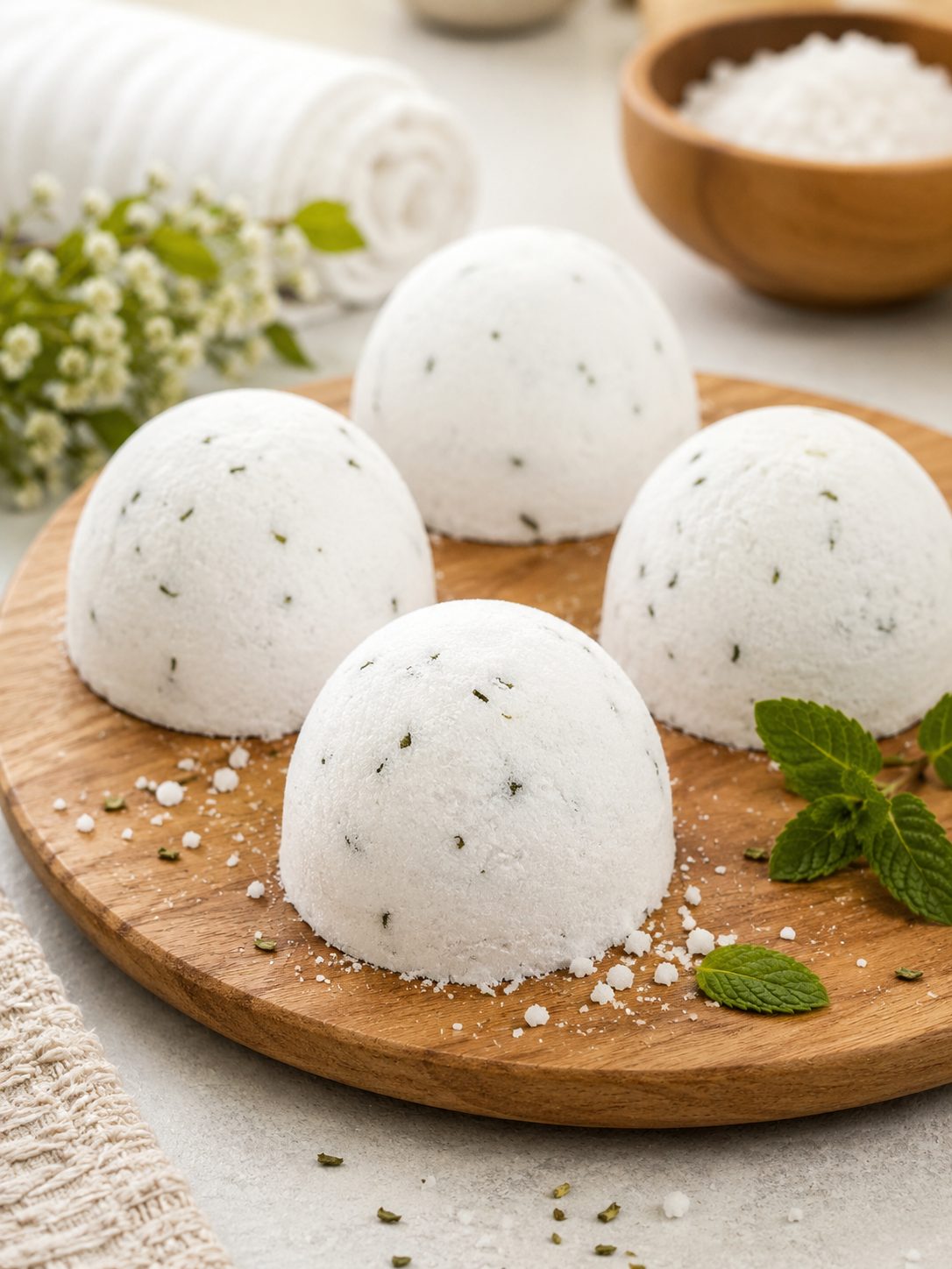 Handcrafted Bath Bombs | Peppermint Foot Soak Fizzies | Handmade Foot Care — by Handcrafted by J | Artisan Skincare — Home & Living — handmade in South Africa