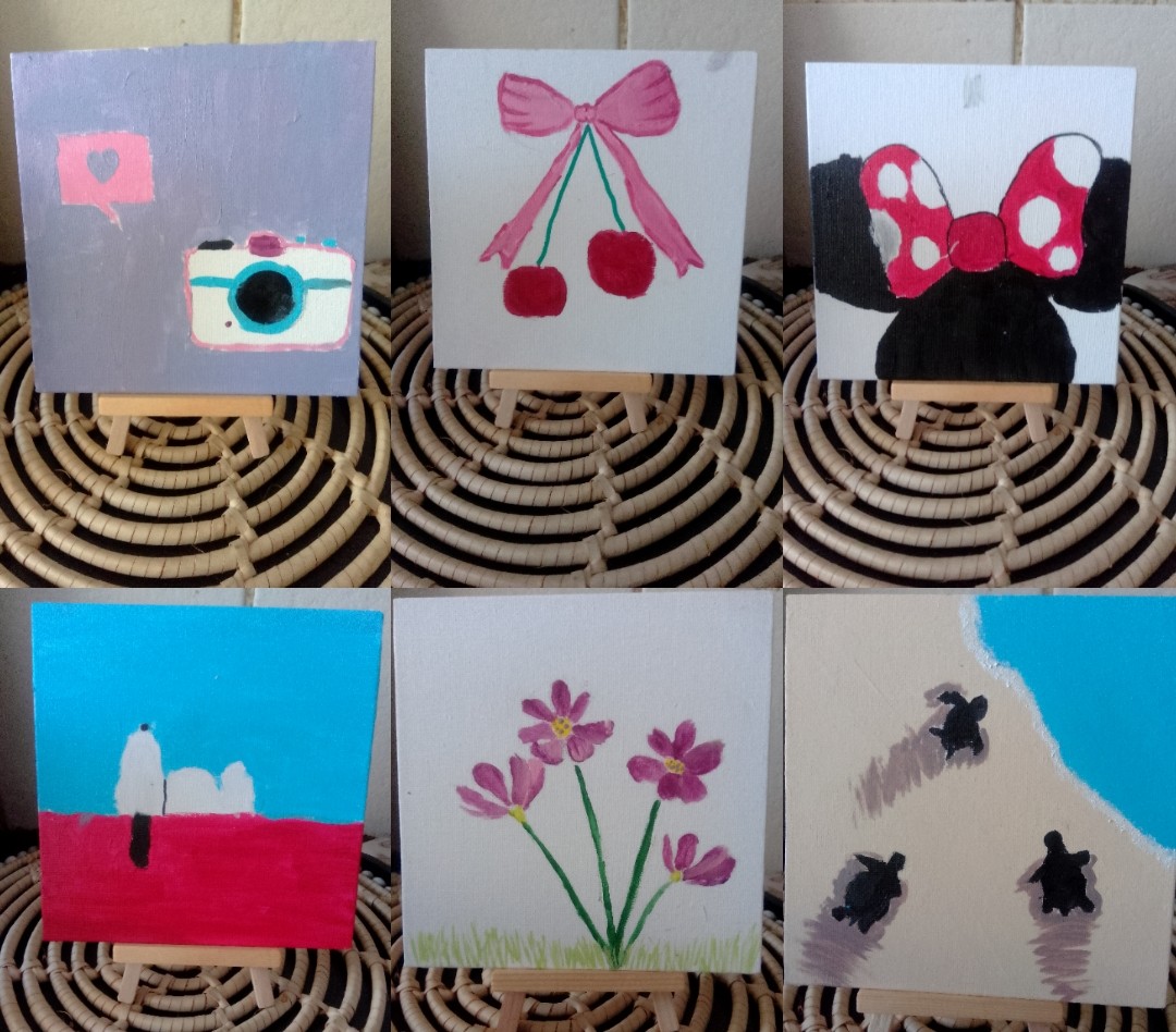 Handpainted Acrylic Mini Canvas with easel — by Cindy's Crafts — Art & Collectibles — handmade in South Africa
