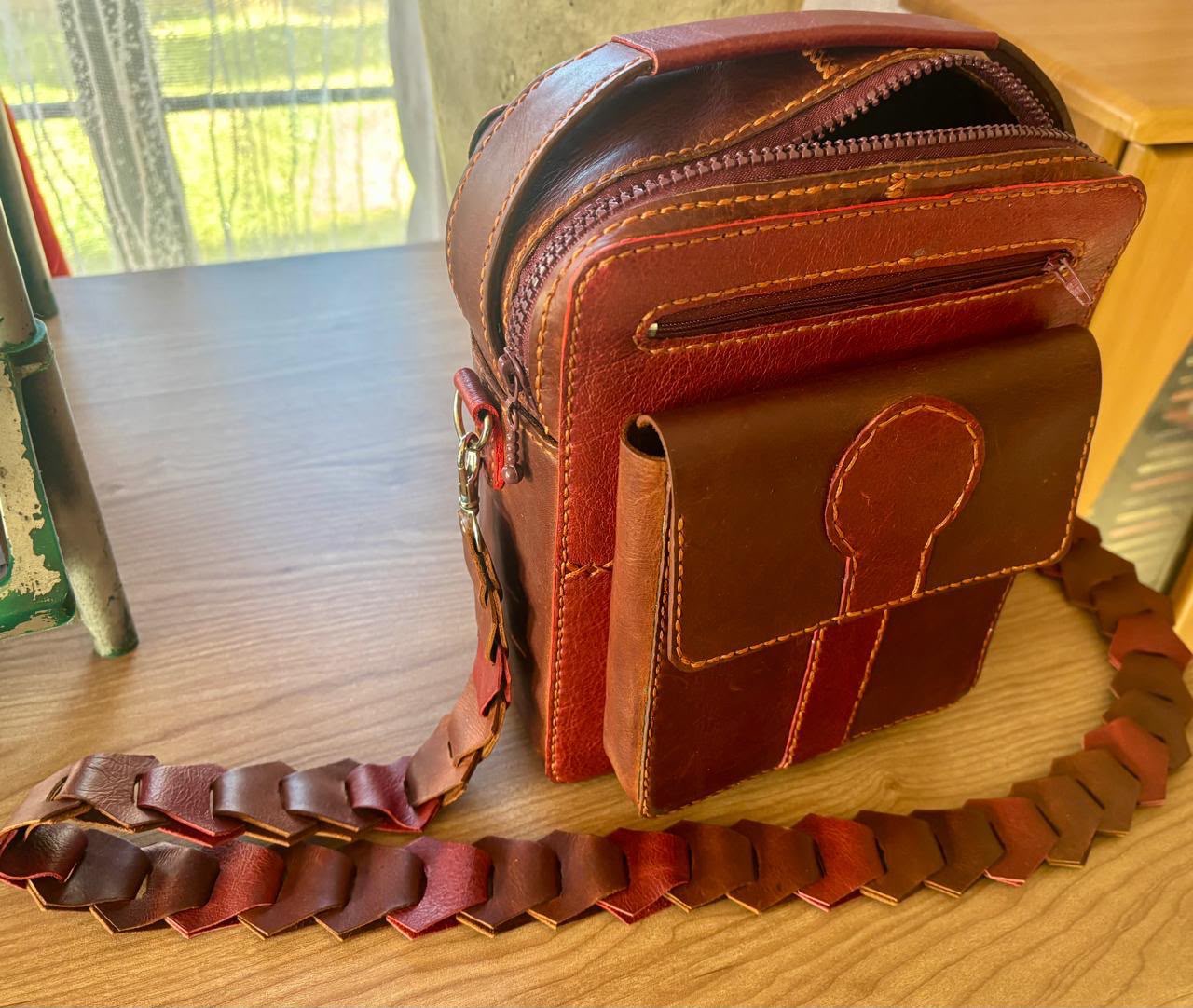 Genuine Leather Shoulder Bag — by Rilette — Leather Craft — handmade in South Africa