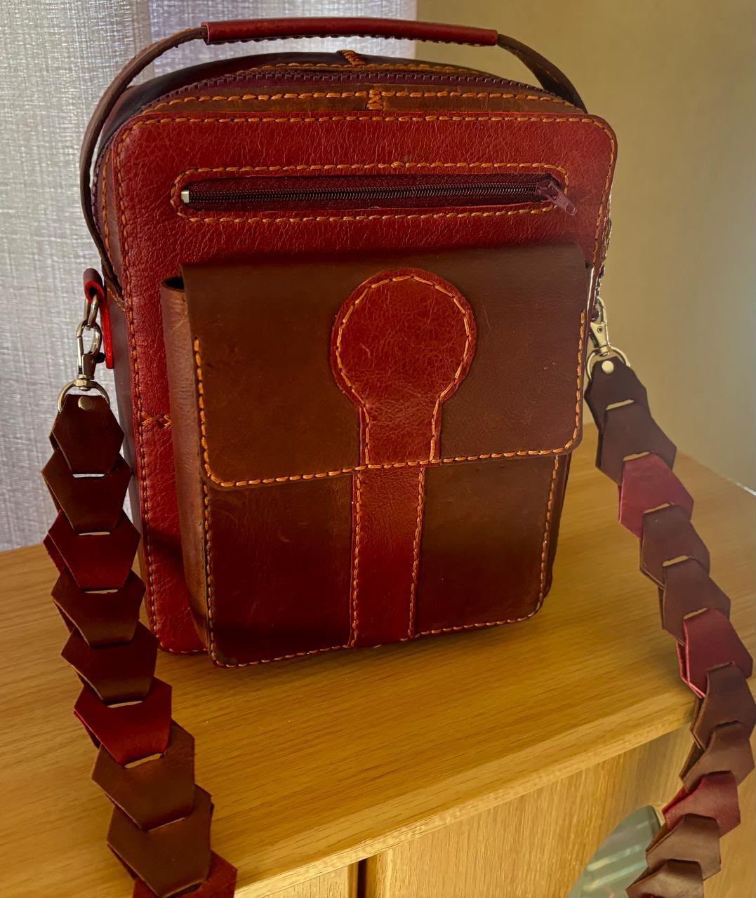 Genuine Leather Shoulder Bag — by Rilette — Leather Craft — handmade in South Africa