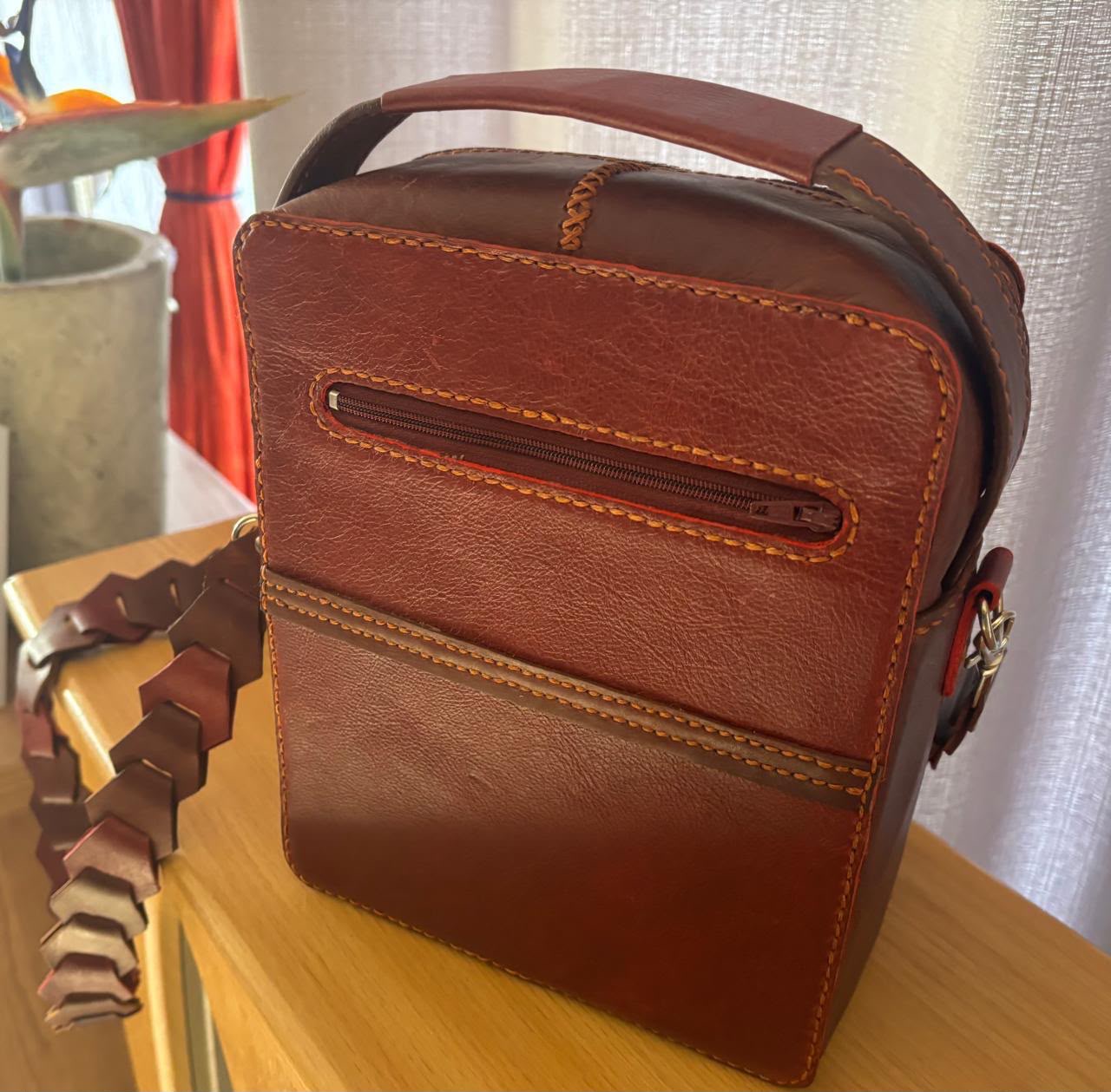 Genuine Leather Shoulder Bag — by Rilette — Leather Craft — handmade in South Africa
