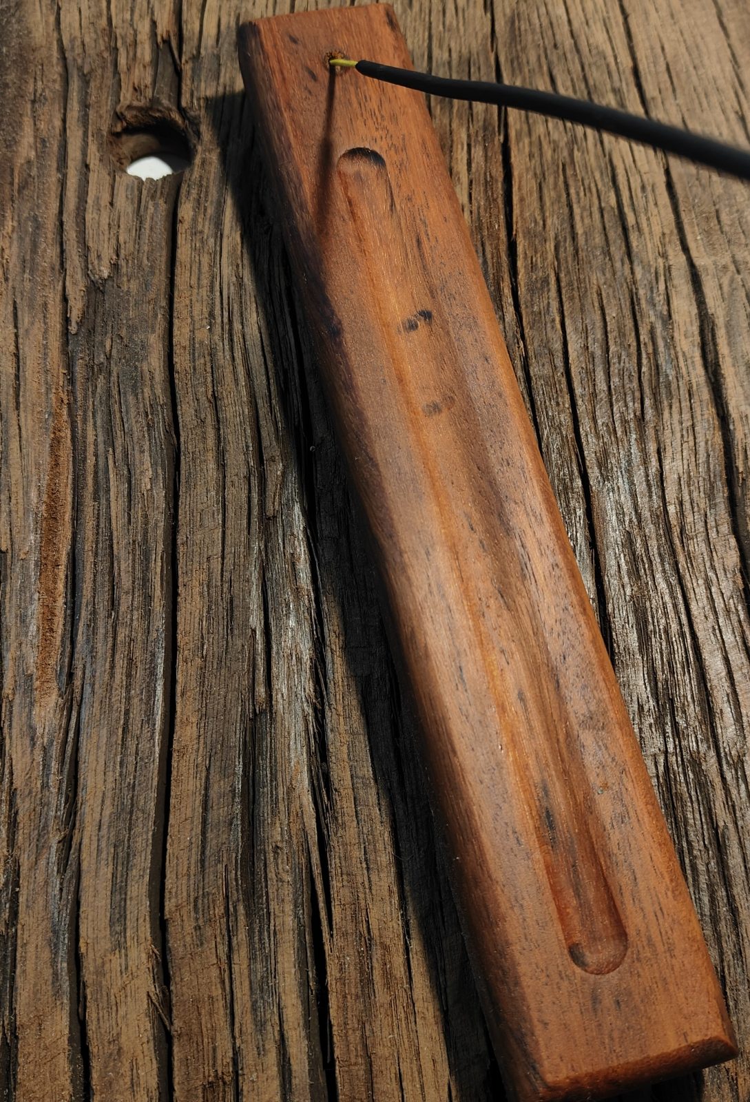 Sleeper Wood Incense Stick Holder — by I BYD IT Crafts — Home & Living — handmade in South Africa