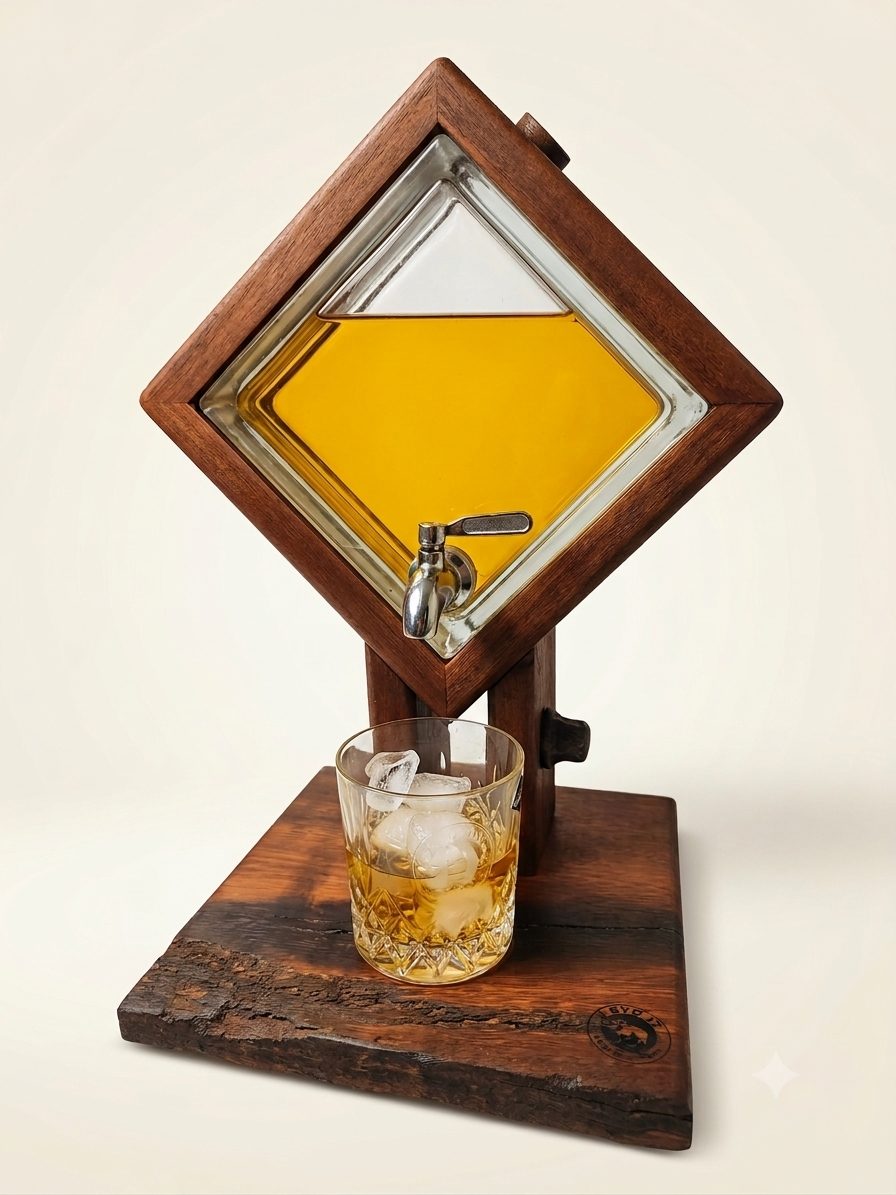 Reclaimed Sleeper Wood Drink Dispenser — by I BYD IT Crafts — Home & Living — handmade in South Africa