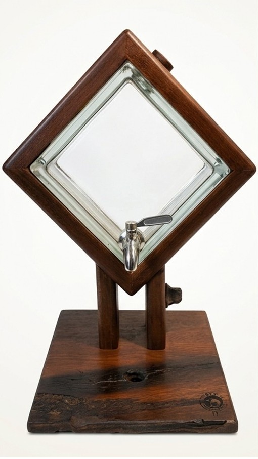 Reclaimed Sleeper Wood Drink Dispenser — by I BYD IT Crafts — Home & Living — handmade in South Africa