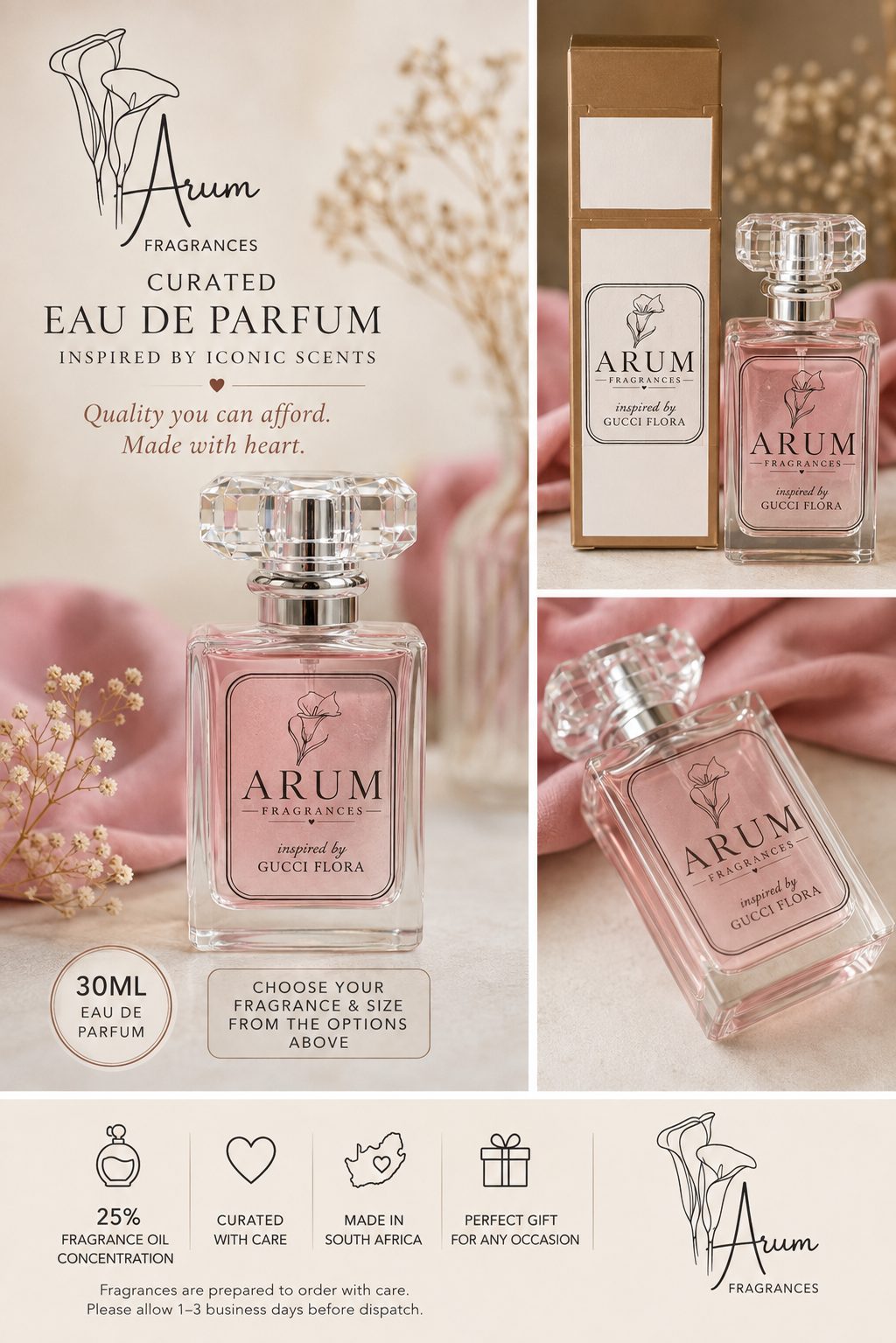 Arum Fragrances / Curated Eau de Parfum 30ml — by Arum Collective — Home & Living — handmade in South Africa